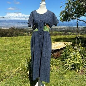 Kim Messier Retro Y2K Vintage Casual Abstract MIDI Art to wear Dress Small